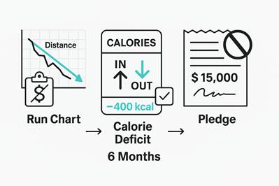 半年で−10kg達成|走行バーンダウン×カロリー赤字×誓約罰金の“3点セット”減量術
